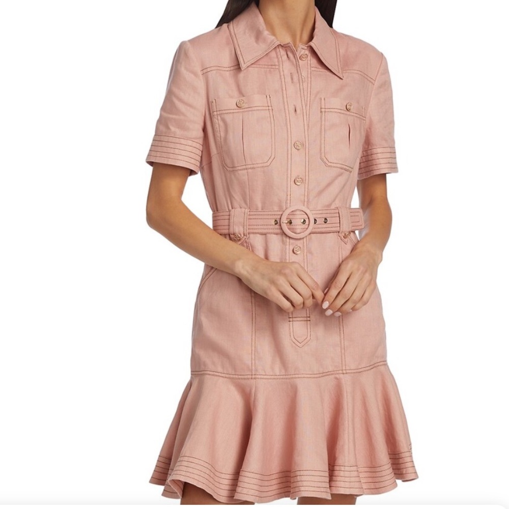 Zimmermann Moonshine Linen Belted Dress, AU0 - Picture 2 of 8